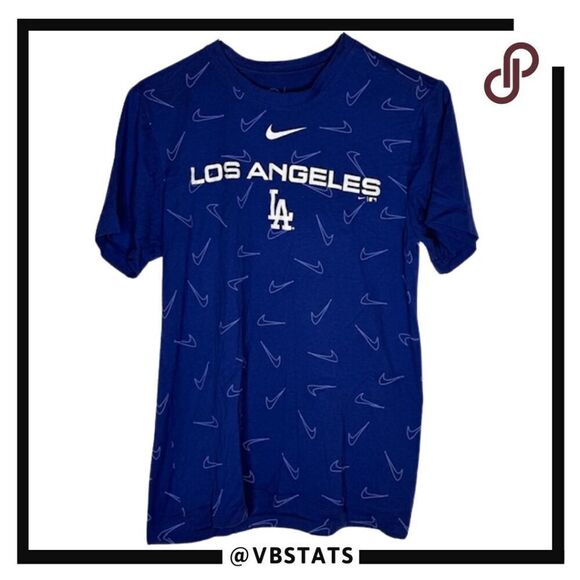 Nike Women's Repeat Logo Los Angeles Dodgers Cotton Graphic T-shirt Blue Medium - Picture 1 of 8